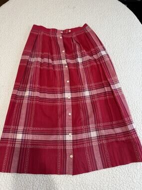 Vintage Geoffrey Schilling by Corbin Waist Plaid Country Western Button Down Red